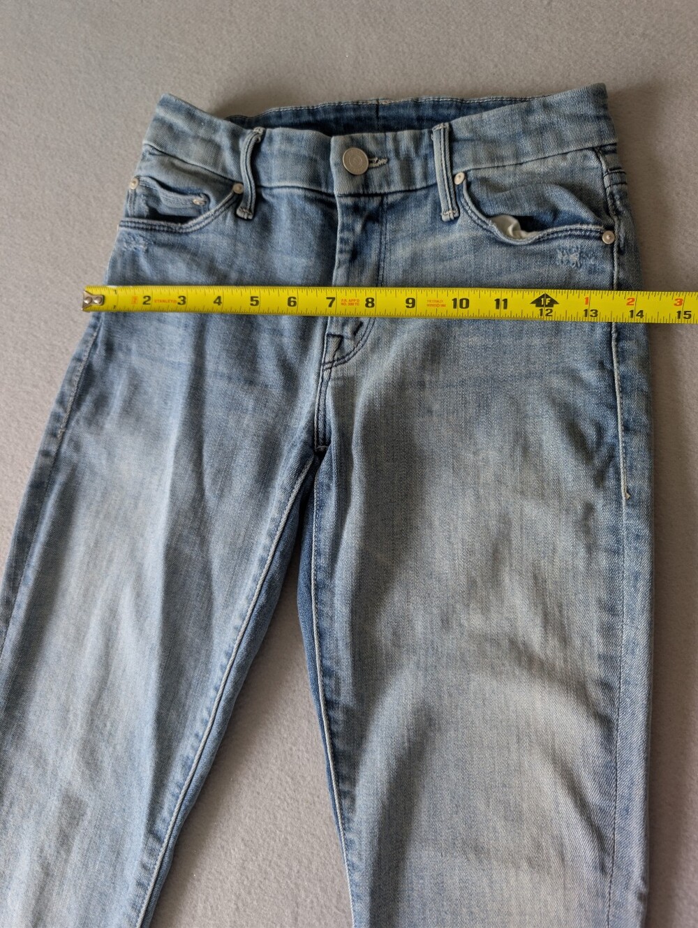 Mother The Looker Light Wash Distressed Skinny Jeans Sz 26 Women's Made In USA image 5